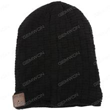 Small lattice Bluetooth card Music hat Bluetooth warm hat (black) Smart Wear N/A