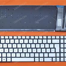ASUS N551 N551J N551JB N551JK N551JM N551JQ SILVER (Backlit,With foil,Without FRAME) WIN8 GR N/A Laptop Keyboard (OEM-B)