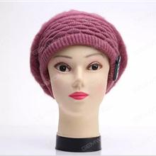 Rabbit hair Bluetooth headset warm hat (rose) Smart Wear N/A
