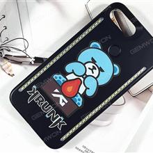 cartoon Little blue bear Mobile phone shell Selfie LED Light, IPhone 6/6S/7/8 LED Light Up Selfie Luminous Phone Cover Case，Black Selfie LED Light IPHONE 6/6S/7/8