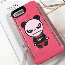 cartoon panda Mobile phone shell Selfie LED Light, IPhone 6/6S/7/8 LED Light Up Selfie Luminous Phone Cover Case，Pink Selfie LED Light IPHONE 6/6S/7/8