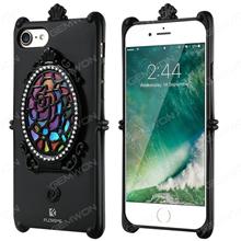iphone 7 Mirror mobile phone shell, Anti dropping mobile phone cover with flip mirror support, Black Case iphone 7 Mirror mobile phone shell