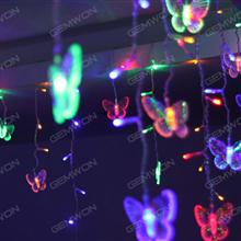LED butterfly ice bar lights light string（ dc-112） butterfly string lights, 220V 3.5 meters 96 LED Christmas Lights for garden, patio, wedding, party, bedroom, outdoor decoration Color light LED String Light dc-112