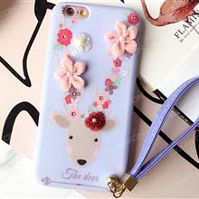 iPhone 6 plus Sika Deer cell phone shell, The flowers of Sika Deer Lanyard Mobile phone shell, Purple Case IPHONE 6 PLUS SIKA DEER CELL PHONE SHELL