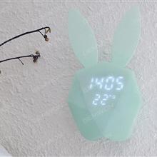 Rabbit alarm clock, LED electronic thermometer alarm clock, Green Other Rabbit alarm clock