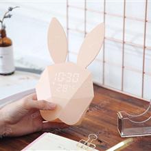Rabbit alarm clock, LED electronic thermometer alarm clock, Pink Other Rabbit alarm clock