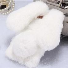 iPhone6 mobile phone shell, cute fluffy rabbit rabbit tail winter winter warm suit, charming long ear ultra-light protective cover phone shell (white) Case IPHONE6