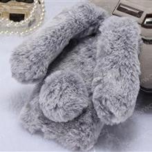 iPhone6 mobile phone shell, cute fluffy rabbit rabbit tail winter winter warm suit, charming long ears ultra-light protective cover phone shell (gray) Case IPHONE6