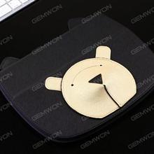 ipad pro9.7 cartoon stereo bear earphone bag protection holster (black) Case IPAD PRO9.7