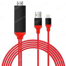 Data Cable Lightning To HDMI High Definition Adapter Data Cable, Black + Red. Charger & Data Cable N/A