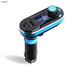 Wireless Bluetooth Car Music Player FM Transmitter Dual USB 2.1A Car Charger Support SD Card U Disk Extended Music Control Speakerphone iPhone Samsung Galaxy HTC, LG, Sony Tablet PC Mp3 Player，blue Car Appliances BT66