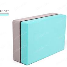 EVA High Density Two-tone Yoga Brick，Beginner Supported Learning,Environmental Scentless，23*15*7.6cm，Green and Gray Exercise & Fitness 8050XZ