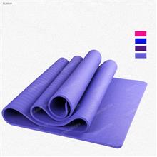 TPE Non-slip Rhombus Ruched Yoga Mat,Beginner Supported Learning,Environmental Scentless，610*1830*6mm，Dark Purple Exercise & Fitness 8014YJ