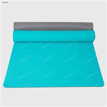 TPE Non-slip Linden Honeycomb Yoga Mat,Beginner Supported Learning,Environmental Scentless，710*1830*6mm，Blue-green Exercise & Fitness 8046YJ