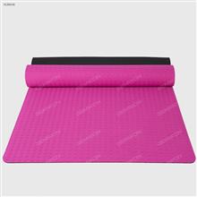 TPE Non-slip Linden Honeycomb Yoga Mat,Beginner Supported Learning,Environmental Scentless，710*1830*6mm，Rose Red Exercise & Fitness 8046YJ