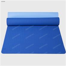 TPE Non-slip Linden Honeycomb Yoga Mat,Beginner Supported Learning,Environmental Scentless，710*1830*6mm，Dark Blue Exercise & Fitness 8046YJ