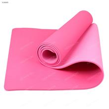 TPE Non-slip Two-tone Ruched Yoga Mat,Beginner Supported Learning,Environmental Scentless，610*1830*6mm，Rose Red and Pink Exercise & Fitness 8011YJ