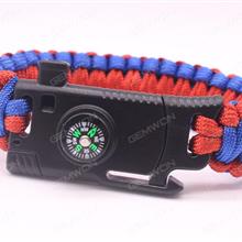 Outdoor Adventures Bracelet，Survival Line ，Knife，Whistle, Whole Set，Red Camping & Hiking TQF-82