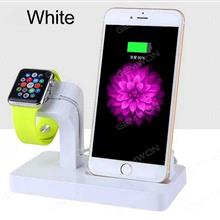Desktop charger support,for android and iphone ,type-c Mobile phone ,with watch.5v-2A,White Charger & Data Cable N/A