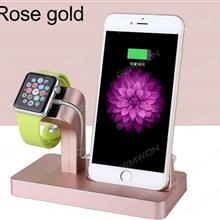 Desktop charger support,for android and iphone ,type-c Mobile phone ,with watch.5v-2A,Rose gold Charger & Data Cable N/A