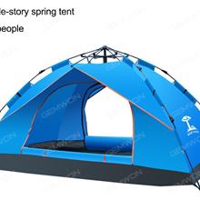 Outdoor Spring Automatic Tent，Camping Rest Essential，3-4Person，Blue Camping & Hiking MBS-0091