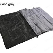Camping Urltra-Light Warmth Double Sleeping Bag，With Pillow,220*150CM,Black Gray Camping & Hiking TH-D004