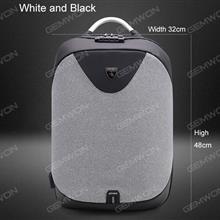 Burglarproof Backpack, USB charging stereoscopic digital storage anti-theft outdoor business Backpack, White Other Burglarproof Backpack