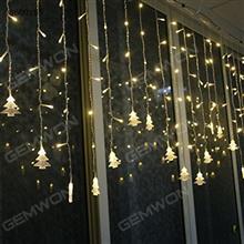 LED luminous Christmas tree curtain lights（SH-112）plug-in models, 3.5 meters 96 lights 8 kinds of modes 220V Warm white light LED String Light SH-112