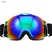 Outdoor Large Spherical Fashion Ski goggles,Camping Climbing Glasses，Double-deck Anti-fog，Blue Glasses XS-FA006-1