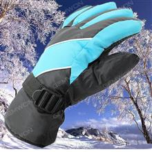 Winter Skiing Windproof Warmth Glove，Outdoor Cycling Space Cotton Glove，Men，Blue Outdoor Clothing N/A