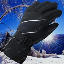 Winter Skiing Windproof Warmth Glove，Outdoor Cycling Space Cotton Glove，Men，Black Outdoor Clothing N/A