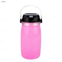 Outdoor Camping Multi-fonction Cup Light，Solar Energy Charged Silicone Glass Lamp，LED，Pink Camping & Hiking N/A