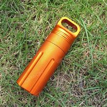 Outdoor Metal Seal Storage Waterproof Jar, Camping First-aid Medicine Bottle,Orange Camping & Hiking N/A
