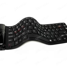 Portable Folding Wireless Bluetooth Silicone keyboard,Dust-proof and Waterproof Rechargeable,Black Other KB-6116