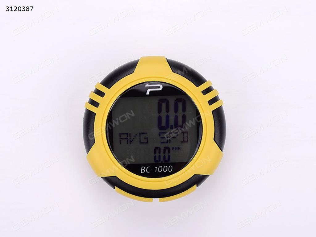 Outdoor Cycling Bike Waterproof Code Table,Mountain Bicycle Speed Mileometer ,Black Yellow Cycling BC-1000