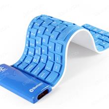 Portable Folding Wireless Bluetooth Silicone keyboard,Dust-proof and Waterproof Rechargeable,Blue Other KB-6116