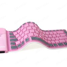 Portable Folding Wireless Bluetooth Silicone keyboard,Dust-proof and Waterproof Rechargeable,Pink Other KB-6116