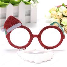 Christmas Santa Claus Carnival Party glasses，Whitebeard Pretend Spoof Sunglasses,Red Glasses 4566