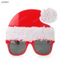 Christmas Cotton Santa Hat Carnival Party Glasses,Plush Pretend Spoof Sunglasses,Red Glasses 5776