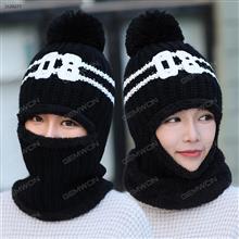 Winter Windproof Warmth Hat，Outdoor Cycling Earmuffs Cold-proof Wool Cap，Women，Black Outdoor Clothing 1023-57093