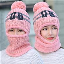 Winter Windproof Warmth Hat，Outdoor Cycling Earmuffs Cold-proof Wool Cap，Women，Pink Outdoor Clothing 1023-57093
