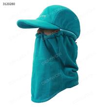 Winter Windproof Respirator Neckerchief Hat，Outdoor Cycling Cold-proof Warmth Cap，Cyan Outdoor Clothing M-69