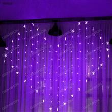 LED creative heart-shaped curtain lights(SH-002) holiday decorations string lights 220V Purple  light Decorative light SH-002