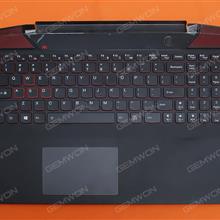 lenovo Y700 Y700-15ISK palmres with US Backlit Keyboard case Upper cover BLACK （with touchpad） Cover N/A