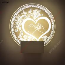 Simple LED acrylic interior wall lamp（B6006）5W eternal love shape  warm white light Decorative light B6019