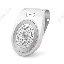 Bluetooth Car Kit Handsfree, Aigital Wireless Speakerphone Motion AUTO POWER ON Audio Receiver Sun Visor Speaker Music Player Adapter Built-in Mic - White Car Appliances T18