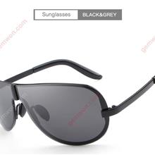 Outdoor Classic Unframed Fashion Sunglasses，Polarizing,Men,Black Frame Black Glasses Glasses N/A