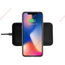Wireless Charger, Qi Wireless Fast Charging Pad Station Mat 10W for Samsung Galaxy S8, S7, S6, Edge, Note 5, iPhone 8, 8 Plus, iPhone X, Nexus, HTC, Nokia, LG G6  (Black) Charger & Data Cable X5