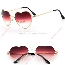 Outdoor Vintage Metal Love Sunglasses，Peach Heart-shaped Sea Glasses,Women,Up Red Down Lucency Glasses 014