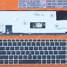 HP EliteBook Folio 9470m SILVER FRAME BLACK (Backlit,  With  Point stick,  Win8) US 697685-001   V135426AS2 Laptop Keyboard (OEM-A)